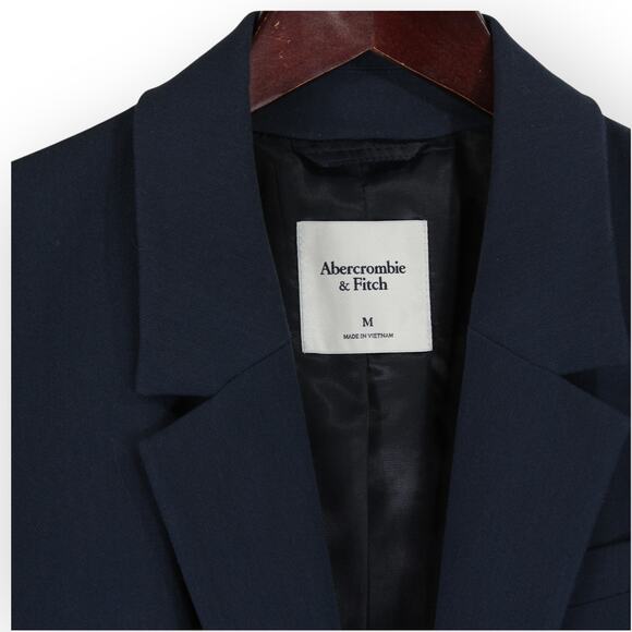 Medium Abercrombie&Fitch Classic Suiting Blazer NavyBlue Office Women - Picture 7 of 16